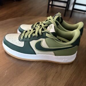 Nike Air Force 1 Low Olive Green & Cream Sneakers